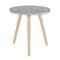 Gray Fiber Clay & Beech Wood Contemporary Accent Table